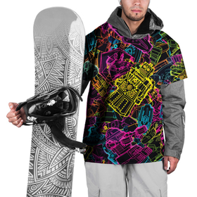 Накидка на куртку 3D с принтом Cyber space pattern   Fashion 3022 в Тюмени, 100% полиэстер |  | cyber | fashion | neon | pattern | robot | spase | vanguard | авангард | мода | неон | паттерн | пространство | робот | узор