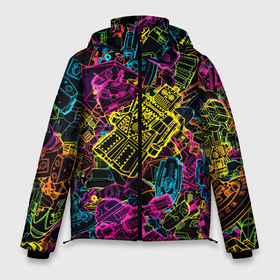 Мужская зимняя куртка 3D с принтом Cyber space pattern   Fashion 3022 в Тюмени, верх — 100% полиэстер; подкладка — 100% полиэстер; утеплитель — 100% полиэстер | длина ниже бедра, свободный силуэт Оверсайз. Есть воротник-стойка, отстегивающийся капюшон и ветрозащитная планка. 

Боковые карманы с листочкой на кнопках и внутренний карман на молнии. | cyber | fashion | neon | pattern | robot | spase | vanguard | авангард | мода | неон | паттерн | пространство | робот | узор