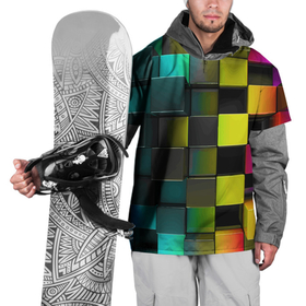 Накидка на куртку 3D с принтом Colored Geometric 3D pattern в Санкт-Петербурге, 100% полиэстер |  | color | geometric | minecraft | pattern | video game | видеоигра | геометрия | майнкрафт | узор | цвет