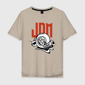 Мужская футболка хлопок Oversize с принтом JDM   Japan   Snail   Turbo в Тюмени, 100% хлопок | свободный крой, круглый ворот, “спинка” длиннее передней части | engine | japan | jdm | snail | style | turbo | двигатель | стиль | турбо | улитка | япония
