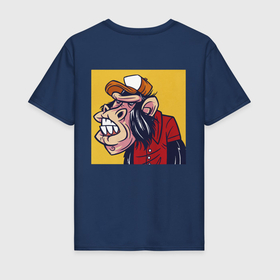 Мужская футболка хлопок с принтом Обезьяны в шляпе и рубашке в Санкт-Петербурге, 100% хлопок | прямой крой, круглый вырез горловины, длина до линии бедер, слегка спущенное плечо. | Тематика изображения на принте: бейсболка | граффити | дикое животное | животное | обезьяна | рубашка | шимпанзе | шляпа