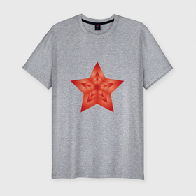 Мужская футболка хлопок Slim с принтом Звезда векторная в Белгороде, 92% хлопок, 8% лайкра | приталенный силуэт, круглый вырез ворота, длина до линии бедра, короткий рукав | звезда | кремль | мир | россия | символика