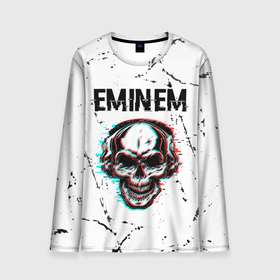 Мужской лонгслив 3D с принтом Eminem   ЧЕРЕП   Потертости , 100% полиэстер | длинные рукава, круглый вырез горловины, полуприлегающий силуэт | eminem | music | rap | гранж | музыка | рэп | рэпер | рэперы | рэпперы | хип | хип хоп | хоп | череп | эминем