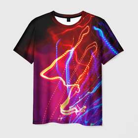 Мужская футболка 3D с принтом Neon vanguard pattern   Lighting в Белгороде, 100% полиэфир | прямой крой, круглый вырез горловины, длина до линии бедер | color | fashion | lighting | neon | pattern | vanguard | авангард | мода | неон | цвет