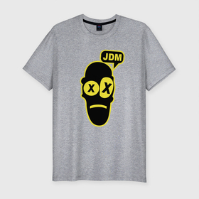 Мужская футболка хлопок Slim с принтом JDM   Face   Japan в Курске, 92% хлопок, 8% лайкра | приталенный силуэт, круглый вырез ворота, длина до линии бедра, короткий рукав | eyes | face | japan | jdm | style | глаза | лицо | стиль