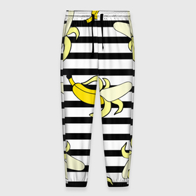 Мужские брюки 3D с принтом Banana pattern   Summer , 100% полиэстер | манжеты по низу, эластичный пояс регулируется шнурком, по бокам два кармана без застежек, внутренняя часть кармана из мелкой сетки | banana | fashion | pattern | summer | банан | лето | мода | узор