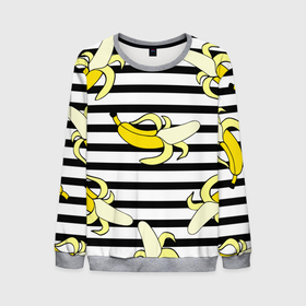 Мужской свитшот 3D с принтом Banana pattern   Summer в Новосибирске, 100% полиэстер с мягким внутренним слоем | круглый вырез горловины, мягкая резинка на манжетах и поясе, свободная посадка по фигуре | banana | fashion | pattern | summer | банан | лето | мода | узор