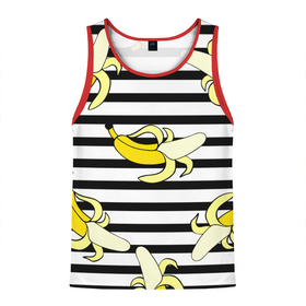 Мужская майка 3D с принтом Banana pattern   Summer , 100% полиэстер | круглая горловина, приталенный силуэт, длина до линии бедра. Пройма и горловина окантованы тонкой бейкой | banana | fashion | pattern | summer | банан | лето | мода | узор