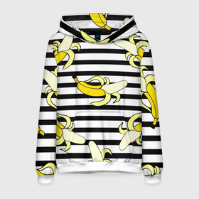 Мужская толстовка 3D с принтом Banana pattern   Summer в Белгороде, 100% полиэстер | двухслойный капюшон со шнурком для регулировки, мягкие манжеты на рукавах и по низу толстовки, спереди карман-кенгуру с мягким внутренним слоем. | banana | fashion | pattern | summer | банан | лето | мода | узор