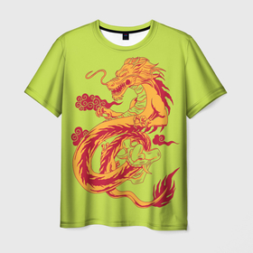 Мужская футболка 3D с принтом КРАСНЫЙ ДРАКОНЧИК в Новосибирске, 100% полиэфир | прямой крой, круглый вырез горловины, длина до линии бедер | аватар | аниме | дракон | красный | милый | огонь | фэнтези | япония | японский | японское искусство
