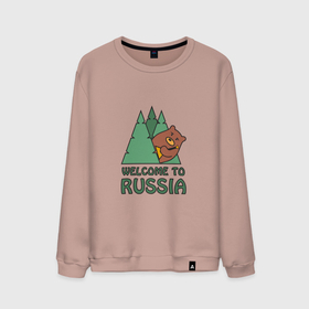 Мужской свитшот хлопок с принтом Welcome   Russia в Белгороде, 100% хлопок |  | bear | russia | балалайка | животные | медведь | патриот | россия | россиянин | русская | русский | страна | триколор | флаг