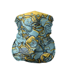 Бандана-труба 3D с принтом Swimming Cats: Yellow в Новосибирске, 100% полиэстер, ткань с особыми свойствами — Activecool | плотность 150‒180 г/м2; хорошо тянется, но сохраняет форму | Тематика изображения на принте: fishing | pattern | scuba | вода | дайвинг | коётнок | кот | котейка | котик | котэ | кошка | ласты | маска | медуза | море | мур | нырять | озеро | океан | паттерн | плаванье | плавать | пловец | под водой | подводник