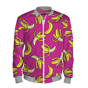 Мужской бомбер 3D с принтом Banana pattern   Summer   Color , 100% полиэстер | застегивается на молнию, по бокам два кармана без застежек, по низу бомбера и на воротнике - эластичная резинка | banana | color | pattern | summer | банан | лето | узор | цвет