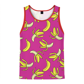 Мужская майка 3D с принтом Banana pattern   Summer   Color , 100% полиэстер | круглая горловина, приталенный силуэт, длина до линии бедра. Пройма и горловина окантованы тонкой бейкой | banana | color | pattern | summer | банан | лето | узор | цвет