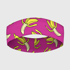 Повязка на голову 3D с принтом Banana pattern  Summer  Color ,  |  | Тематика изображения на принте: banana | color | pattern | summer | банан | лето | узор | цвет