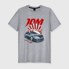 Мужская футболка хлопок Slim с принтом JDM   Honda   Japan в Курске, 92% хлопок, 8% лайкра | приталенный силуэт, круглый вырез ворота, длина до линии бедра, короткий рукав | car | honda | japan | jdm | style | автомобиль | стиль | хонда | япония