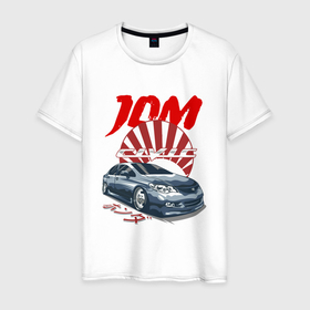 Мужская футболка хлопок с принтом JDM   Honda   Japan в Петрозаводске, 100% хлопок | прямой крой, круглый вырез горловины, длина до линии бедер, слегка спущенное плечо. | car | honda | japan | jdm | style | автомобиль | стиль | хонда | япония