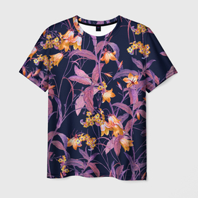 Мужская футболка 3D с принтом Цветы Колокольчики в Новосибирске, 100% полиэфир | прямой крой, круглый вырез горловины, длина до линии бедер | flowers | природа | растение | флора | цветы