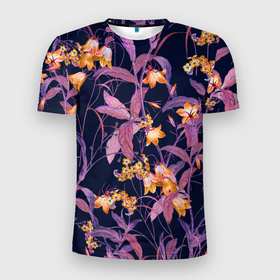 Мужская футболка 3D Slim с принтом Цветы Колокольчики в Белгороде, 100% полиэстер с улучшенными характеристиками | приталенный силуэт, круглая горловина, широкие плечи, сужается к линии бедра | flowers | природа | растение | флора | цветы