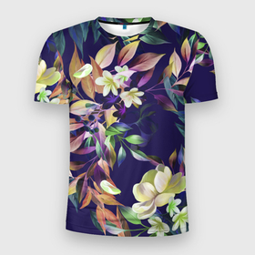 Мужская футболка 3D Slim с принтом Цветы Красочный Букет в Курске, 100% полиэстер с улучшенными характеристиками | приталенный силуэт, круглая горловина, широкие плечи, сужается к линии бедра | flowers | природа | растение | флора | цветы