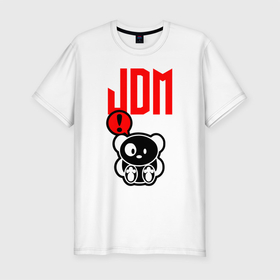 Мужская футболка хлопок Slim с принтом JDM   Panda   Japan   Bear в Кировске, 92% хлопок, 8% лайкра | приталенный силуэт, круглый вырез ворота, длина до линии бедра, короткий рукав | bear | japan | jdm | panda | style | медведь | панда | стиль | япония