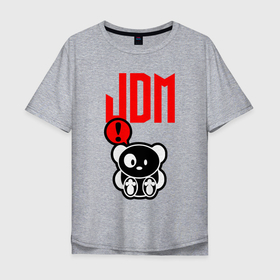 Мужская футболка хлопок Oversize с принтом JDM   Panda   Japan   Bear в Кировске, 100% хлопок | свободный крой, круглый ворот, “спинка” длиннее передней части | bear | japan | jdm | panda | style | медведь | панда | стиль | япония