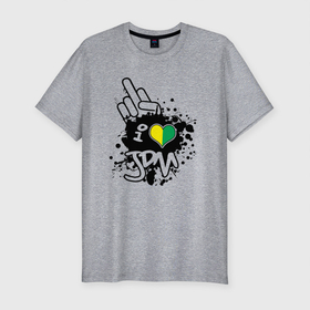 Мужская футболка хлопок Slim с принтом I love JDM   Japan в Курске, 92% хлопок, 8% лайкра | приталенный силуэт, круглый вырез ворота, длина до линии бедра, короткий рукав | blot | heart | japan | jdm | motto | slogan | девиз | клякса | сердце | слоган | япония