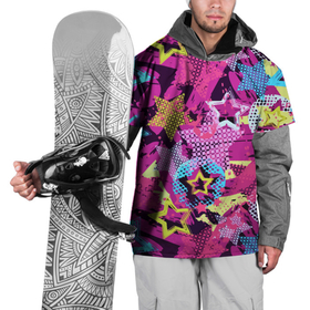 Накидка на куртку 3D с принтом Star Colorful Pattern   Fashion   Neon в Новосибирске, 100% полиэстер |  | color | fashion | neon | star | звезда | мода | неон | цвет