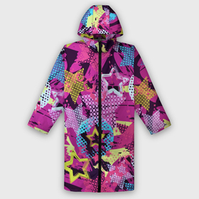 Дождевик унисекс 3D с принтом Star Colorful Pattern  Fashion  Neon в Ухте,  |  | color | fashion | neon | star | звезда | мода | неон | цвет