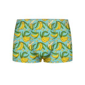 Мужские трусы 3D с принтом Banana pattern   Summer   Fashion 2022 в Тюмени, 50% хлопок, 50% полиэстер | классическая посадка, на поясе мягкая тканевая резинка | banana | fashion | pattern | summer | банан | лето | мода | узор