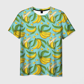 Мужская футболка 3D с принтом Banana pattern   Summer   Fashion 2022 , 100% полиэфир | прямой крой, круглый вырез горловины, длина до линии бедер | banana | fashion | pattern | summer | банан | лето | мода | узор