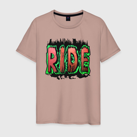 Мужская футболка хлопок с принтом Ride now в Кировске, 100% хлопок | прямой крой, круглый вырез горловины, длина до линии бедер, слегка спущенное плечо. | 