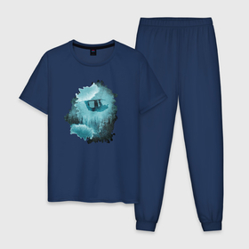 Мужская пижама хлопок с принтом Method air в Петрозаводске, 100% хлопок | брюки и футболка прямого кроя, без карманов, на брюках мягкая резинка на поясе и по низу штанин
 | 