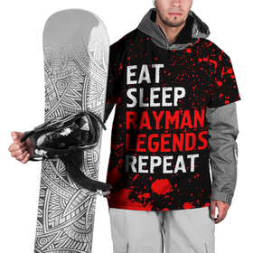 Накидка на куртку 3D с принтом Eat Sleep Rayman Legends Repeat + Брызги в Кировске, 100% полиэстер |  | eat sleep rayman legends repeat | legends | logo | paint | rayman | брызги | игра | игры | краска | легенд | лого | логотип | райман | символ