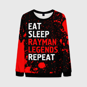 Мужской свитшот 3D с принтом Eat Sleep Rayman Legends Repeat + Брызги в Курске, 100% полиэстер с мягким внутренним слоем | круглый вырез горловины, мягкая резинка на манжетах и поясе, свободная посадка по фигуре | eat sleep rayman legends repeat | legends | logo | paint | rayman | брызги | игра | игры | краска | легенд | лого | логотип | райман | символ