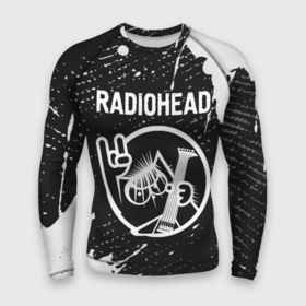 Мужской рашгард 3D с принтом Radiohead + КОТ + Краска в Тюмени,  |  | band | metal | paint | radiohead | rock | брызги | группа | кот | краска | радиохед | рок