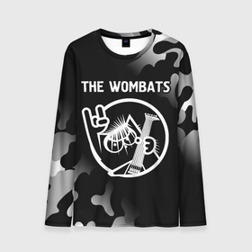 Мужской лонгслив 3D с принтом The Wombats   КОТ   Камуфляж в Екатеринбурге, 100% полиэстер | длинные рукава, круглый вырез горловины, полуприлегающий силуэт | Тематика изображения на принте: band | metal | rock | the | the wombats | wombats | вомбатс | группа | камуфляж | кот | милитари | рок