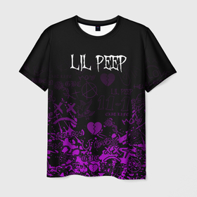 Мужская футболка 3D с принтом lil peep лил пип. в Екатеринбурге, 100% полиэфир | прямой крой, круглый вырез горловины, длина до линии бедер | lil peep | lil prince | pink | зарубежная музыка | лил пип | маленький принц