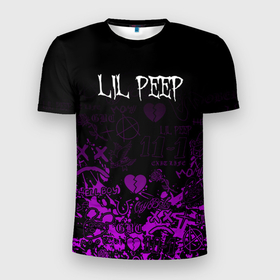 Мужская футболка 3D Slim с принтом lil peep лил пип. в Курске, 100% полиэстер с улучшенными характеристиками | приталенный силуэт, круглая горловина, широкие плечи, сужается к линии бедра | lil peep | lil prince | pink | зарубежная музыка | лил пип | маленький принц