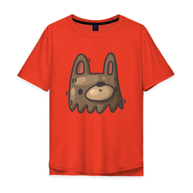 Мужская футболка хлопок Oversize с принтом Мордочка  собачки в Белгороде, 100% хлопок | свободный крой, круглый ворот, “спинка” длиннее передней части | мордочка | пес | песик | собака | собачка