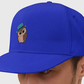 Кепка снепбек с прямым козырьком с принтом Совушка в шляпке в Тюмени, хлопок 100% |  | в шляпе | птица | рисунок | сова | совушка | филин | шляпа