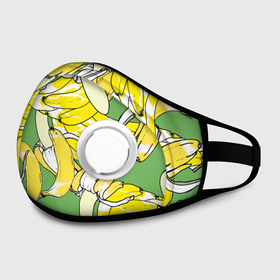 Маска из неопрена с принтом Banana pattern   Summer   Food в Ухте, неопрен 100% | Форма огибающая нос. Резинки для ушей с дополнительной резинкой на затылке. Клапан для выдоха для активного дыхания при занятиях спортом. Эластичный материал маски и окантовки для лучшего растяжения и прилегания маски.  | banana | food | pattern | summer | банан | еда | лето | узор