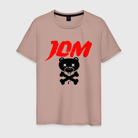 Мужская футболка хлопок с принтом JDM   Bear   Japan в Санкт-Петербурге, 100% хлопок | прямой крой, круглый вырез горловины, длина до линии бедер, слегка спущенное плечо. | bear | bones | ears | jdm | style | кости | медведь | стиль | уши