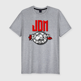 Мужская футболка хлопок Slim с принтом JDM   Bull terrier   Japan в Курске, 92% хлопок, 8% лайкра | приталенный силуэт, круглый вырез ворота, длина до линии бедра, короткий рукав | bull terrier | dog | japan | jaw | jdm | style | бультерьер | собака | стиль | япония