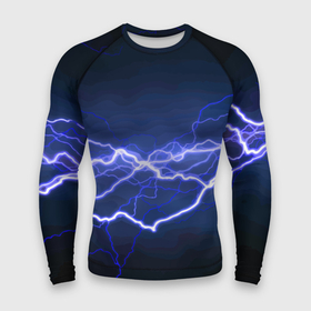 Мужской рашгард 3D с принтом Lightning  Fashion 2025  Neon ,  |  | fashion | flash | lightning | neon | вспышка | мода | молния | неон