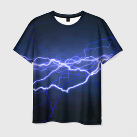 Мужская футболка 3D с принтом Lightning   Fashion 2025   Neon в Петрозаводске, 100% полиэфир | прямой крой, круглый вырез горловины, длина до линии бедер | fashion | flash | lightning | neon | вспышка | мода | молния | неон