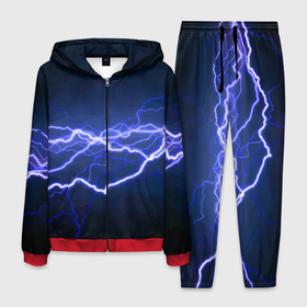 Мужской костюм 3D с принтом Lightning   Fashion 2025   Neon , 100% полиэстер | Манжеты и пояс оформлены тканевой резинкой, двухслойный капюшон со шнурком для регулировки, карманы спереди | fashion | flash | lightning | neon | вспышка | мода | молния | неон