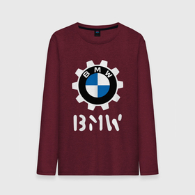 Мужской лонгслив хлопок с принтом BMW | BMW в Кировске, 100% хлопок |  | auto | b m w | bmv | bmw | logo | m power | moto | performance | power | series | sport | авто | б м в | бмв | лого | логотип | марка | мото | перфоманс | символ | спорт