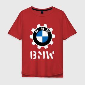 Мужская футболка хлопок Oversize с принтом BMW | BMW в Новосибирске, 100% хлопок | свободный крой, круглый ворот, “спинка” длиннее передней части | auto | b m w | bmv | bmw | logo | m power | moto | performance | power | series | sport | авто | б м в | бмв | лого | логотип | марка | мото | перфоманс | символ | спорт