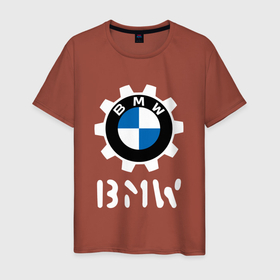 Мужская футболка хлопок с принтом BMW | BMW в Курске, 100% хлопок | прямой крой, круглый вырез горловины, длина до линии бедер, слегка спущенное плечо. | auto | b m w | bmv | bmw | logo | m power | moto | performance | power | series | sport | авто | б м в | бмв | лого | логотип | марка | мото | перфоманс | символ | спорт